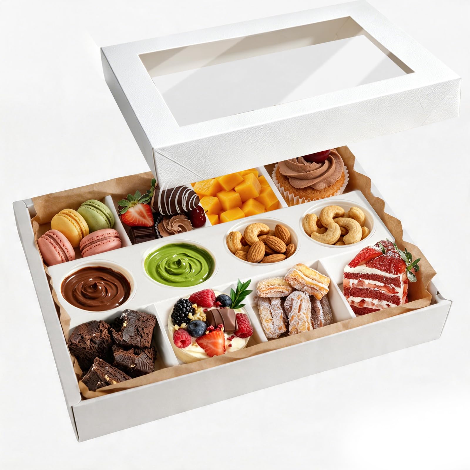 Amazon.com: ganfaner 8-Grid Disposable Picnic Box With Lids 10PK